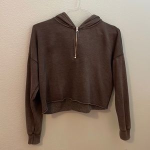 aerie washed out gray cropped sweater.